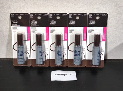 Maybelline Ultra Liner Liquid Eyeliner Waterproof 135L-02 302 DARK BROWN x5 - Image 1 of 4