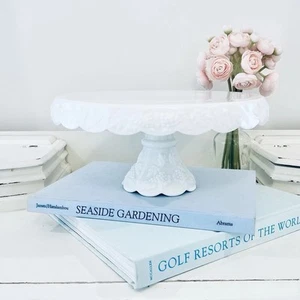 Vtg Westmoreland Milk Glass Paneled Grape Vine Pedestal Cake Stand 11" Wedding - Picture 1 of 5