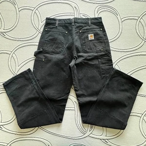 Pantalones de trabajo vintage Carhartt doble rodilla BO1 NEGRO talla 34x36 - Imagen 1 de 8