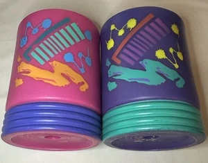 2 Vintage 1990 Fun Designs Hard Coozie Koozie-totally Tubular Design - Picture 1 of 4