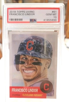 2018 Topps Living Set FRANCISCO LINDOR #61 PSA 10 Cleveland Guardians - Image 1 of 2