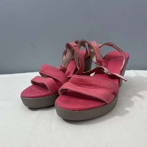 Crocs Damen Sandale Leigh II Größe W8 rosa Riemchen Keilabsatz Plateau - gebraucht - Bild 1 von 8