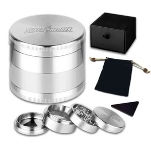 XXL 0,5 kg Edelstahl Grinder Crusher | silberfarben | ⌀ 6,3 cm | Geschenk Set - Bild 1 von 5