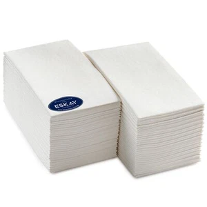 White Linenfeel Dinner Paper Napkins For Dinners Parties Hand Towels And Caterin - Picture 1 of 5