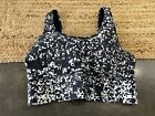 Under Armour Fitted Sports Bra M Black White Geometric Abstract Print