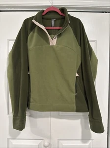 Swetty Betty Altitude Thermal Half Snap Womens Fleece Sweatshirt Size XL Green - Picture 1 of 10