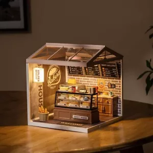Rolife Super Creator Golden Wheat Bakery LED Plastic DIY Mini Dollhouse Gifts - Picture 1 of 8