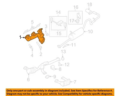 Colector de escape Ford OEM 02-08 Ranger 2L5Z9431AA Foto 1 de 2
