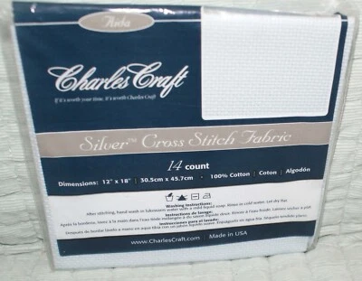 DMC Charles Craft Silver Label Aida Light Blue 14 Count 12 x 18 Inches NEW - Image 1 of 3
