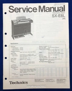 Original Technics Electronic Organ Service Manual / SX-E8L - Picture 1 of 1