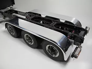 Pair Aluminum Tri Axle Fender + Mount Tamiya 1/14 R/C King Grand Knight Hauler - Picture 1 of 2