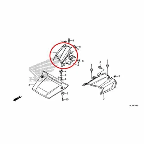 NEW OEM HONDA PIONEER 700 FRONT RIGHT HOOD FENDER RED Foto 1 de 1