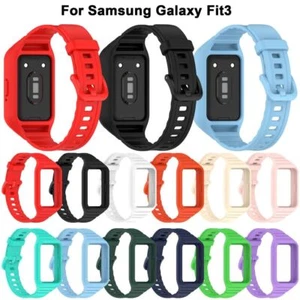 Silicone Case+Strap Replacement Watchband for Samsung Galaxy Fit3 - Picture 1 of 21