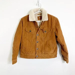 Gap Kids Corduroy Sherpa Jacket Brown Tan Boys Large 12 - Picture 1 of 3