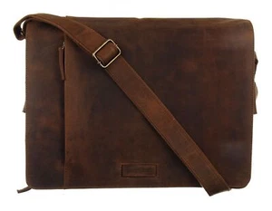 GreenLand Nature Montenegro Messenger Bag / Magnetic Logo XL Tasche Brown Neu - Afbeelding 1 van 9