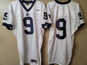20902 Mens NCAA PENN STATE NITTANY LIONS PSU #9 AUTHENTIC Game JERSEY WHITE - Picture 1 of 1