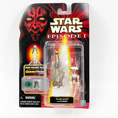 Figuras de acción Hasbro 1998 Gasgano con Pit Droid Star Wars Episodio 1 CommTech Foto 1 de 4