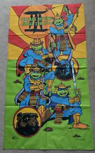 Teenage Mutant Ninjas Turtles III 1993 Nylon Wand Flagge Banner 56" x 31" NEU - Bild 1 von 6