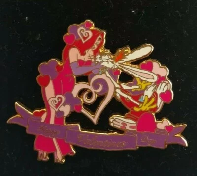 Disney Auctions P.I.N.S. Happy Valentine's Day ROGER & JESSICA Rabbit LE Pin  - Image 1 of 3