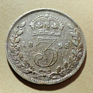 Victoria Veiled Head Threepence 1898 Silver 3D Silver Good Grade (myrefn116) - Picture 1 of 2