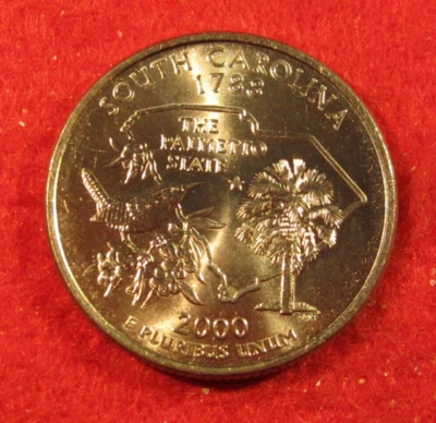2000 (P) Philadelphia South Carolina State Clad Quarter -  UNC - Bright Silver C - Imagem 1 de 3
