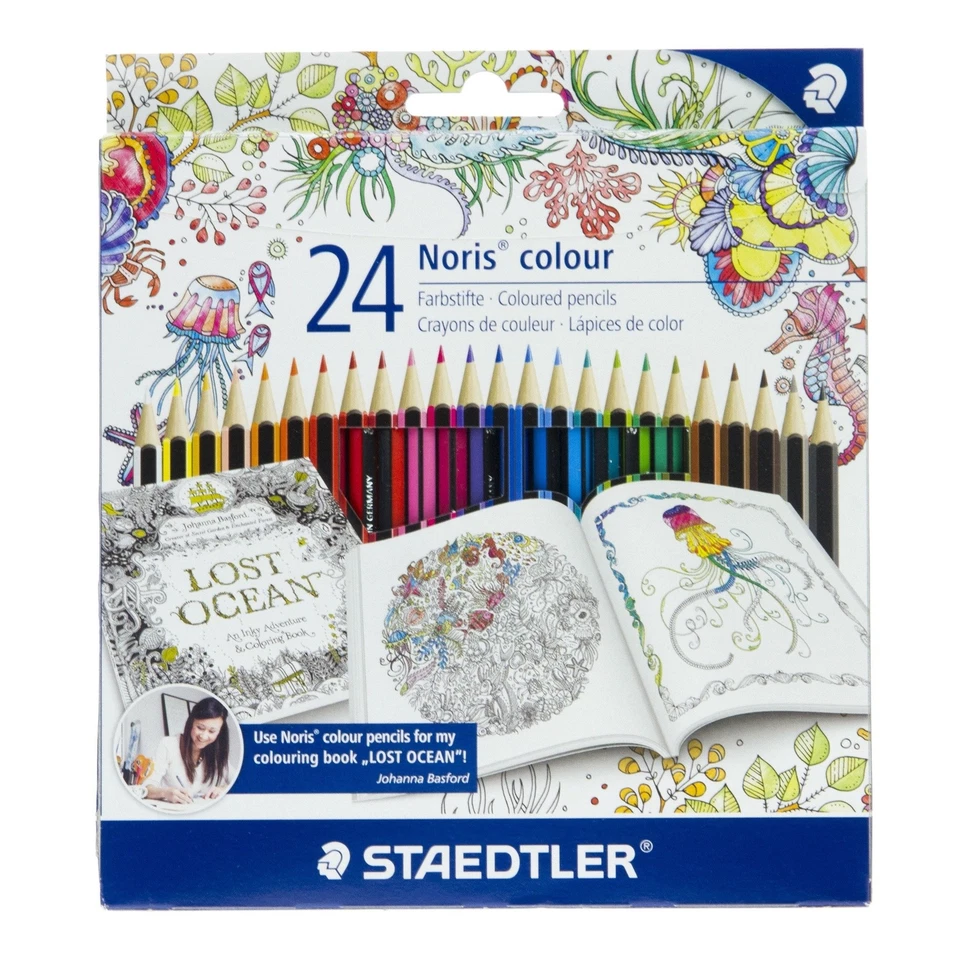24 X Staedtler Noris Club Colouring Pencils 185 C24jb Johanna Basford Edition