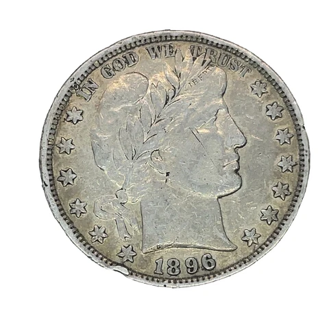 1896  Barber Half Dollar NGC VF Details Cleaned - 90% Silver 50c US Type Coin Cover