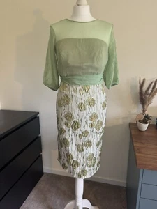 Gold And Green Vintage Dress And Jacket - Picture 1 of 10