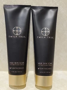 ( LOT OF 2 ) TWILA TRUE • MILK SKIN SOAK 6.5 fl oz / 192.2 mL• PLUM FRAGRANCE - Picture 1 of 8