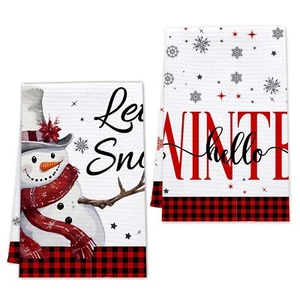 Christmas Kitchen Towels Winter Tea Dish Towels for Christmas Xmas Housewarmi... - Picture 1 of 6