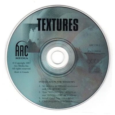 Arc Media: TEXTURES (CD, 1997) Windows 3.1/NT/95, Mac & OS/2 - NEW CD in SLEEVE - Image 1 of 2