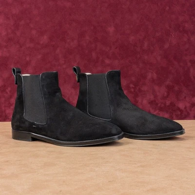 Stuart Weitzman Mujeres Negro Gamuza Sin Cordones Moda Chelsea Botines talla 10 Foto 1 de 4