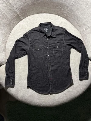 Guess Jeans 1981 Shirt Mens Large Black Western Snap Front Contrast Stitch Yoke - Image 1 of 4