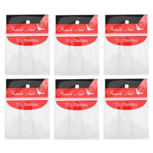 6 Pack Of 48 Nail Art French Manicure Tip Guides Stickers Q6D36531 - Picture 1 of 8