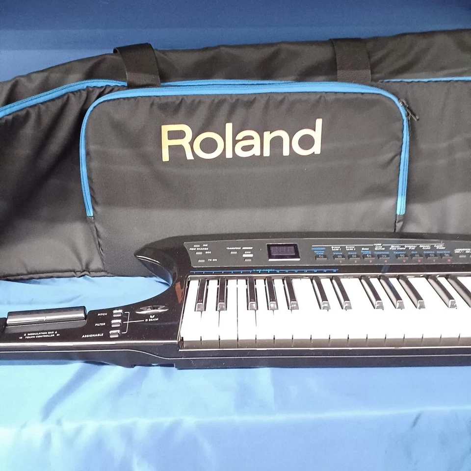 Roland AX-Synth BK Keytar Synthesizer with Soft Case Used Tested Working Japan - Image 1 of 4