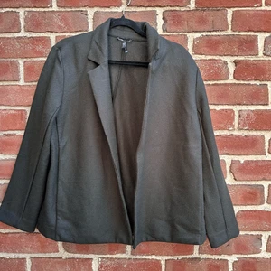 Eileen Fisher $328 Women's Boiled Wool Jersey Blazer Open Front Olive M - Picture 1 of 15