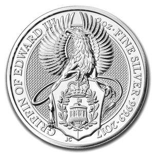 2017 Great Britain 2 oz Silver Queen's Beasts The Griffin - Picture 1 of 4