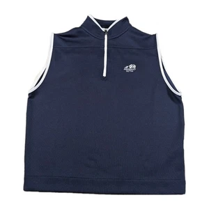 FootJoy Herren Navy Blau 1/4 Zip L Golf Weste Weiß Paspel Performance Polyester - Bild 1 von 8