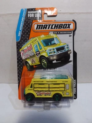 2014 Matchbox Yellow Food Truck 9/120 MBX Adventure City "Sushi" - Image 1 of 4