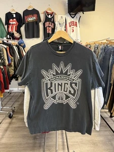UNK NBA Sacramento Kings Short Sleeve Black Faded T-Shirt Size M Mens - Picture 1 of 6