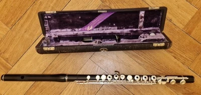 August Richard Hammig Querflöte  Grenadill  Ringklappen Holzflöte  1940 WIE NEU - Bild 1 von 4