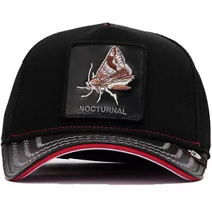 Goorin Bros Farm Trucker Baseball Snapback Hat Cap Insomnia Moth Black - Picture 1 of 4