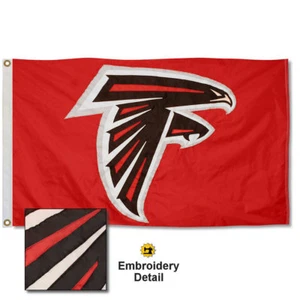 Atlanta Falcons Applique and Embroidery Nylon Flag - Picture 1 of 7