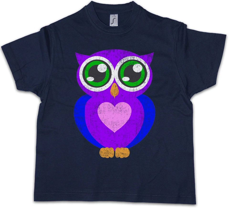 COMIC OWL Kids Boys T-Shirt Cartoon Cute Hipster Indie Electro Tattoo Rockabella - Image 1 of 1