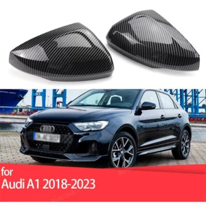2x Carbon Pattern Side Mirror Cover Caps Shell Replacement for Audi A1 2018-2023 - Picture 1 of 11