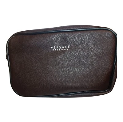 Versace Parfums Faux Leather Cosmetic Pouch Bag Turkish Airlines Travel Bag - Image 1 of 4