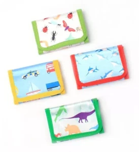 Childrens Boys Girls Kids 11 x 7cm Money Coin Wallet Dinosaur Bugs Cars Sharks - Picture 1 of 5