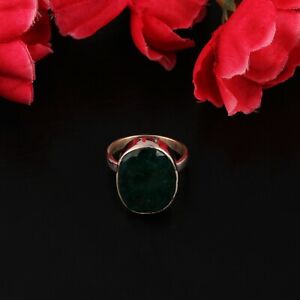 Natural green quartz Women Gift Fine Jewelry All Size 925 Sterling Silver Ring 