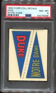 1960 Fleer College Pennant Decals Notre Dame and Duke PSA 8 - Bild 1 von 1