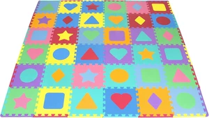 Kids Puzzle Alphabet, Numbers, 36 Tiles and Edges Play Mat, 12"X12", ABC & 123 - Picture 1 of 12